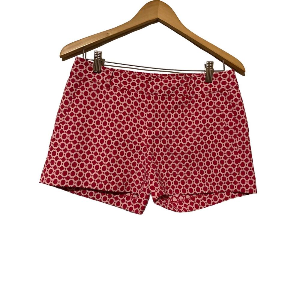Banana Republic Factory Womens Size 4 Strawberry Pink Patterened Chino Shorts